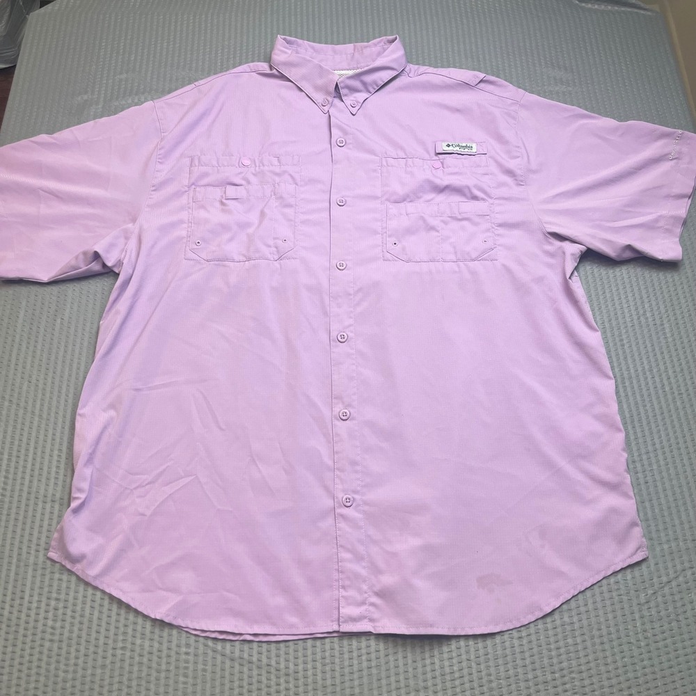 Columbia Mens Short Sleeve Button Up Shirt Sun Protection Fishing Outdoor XL